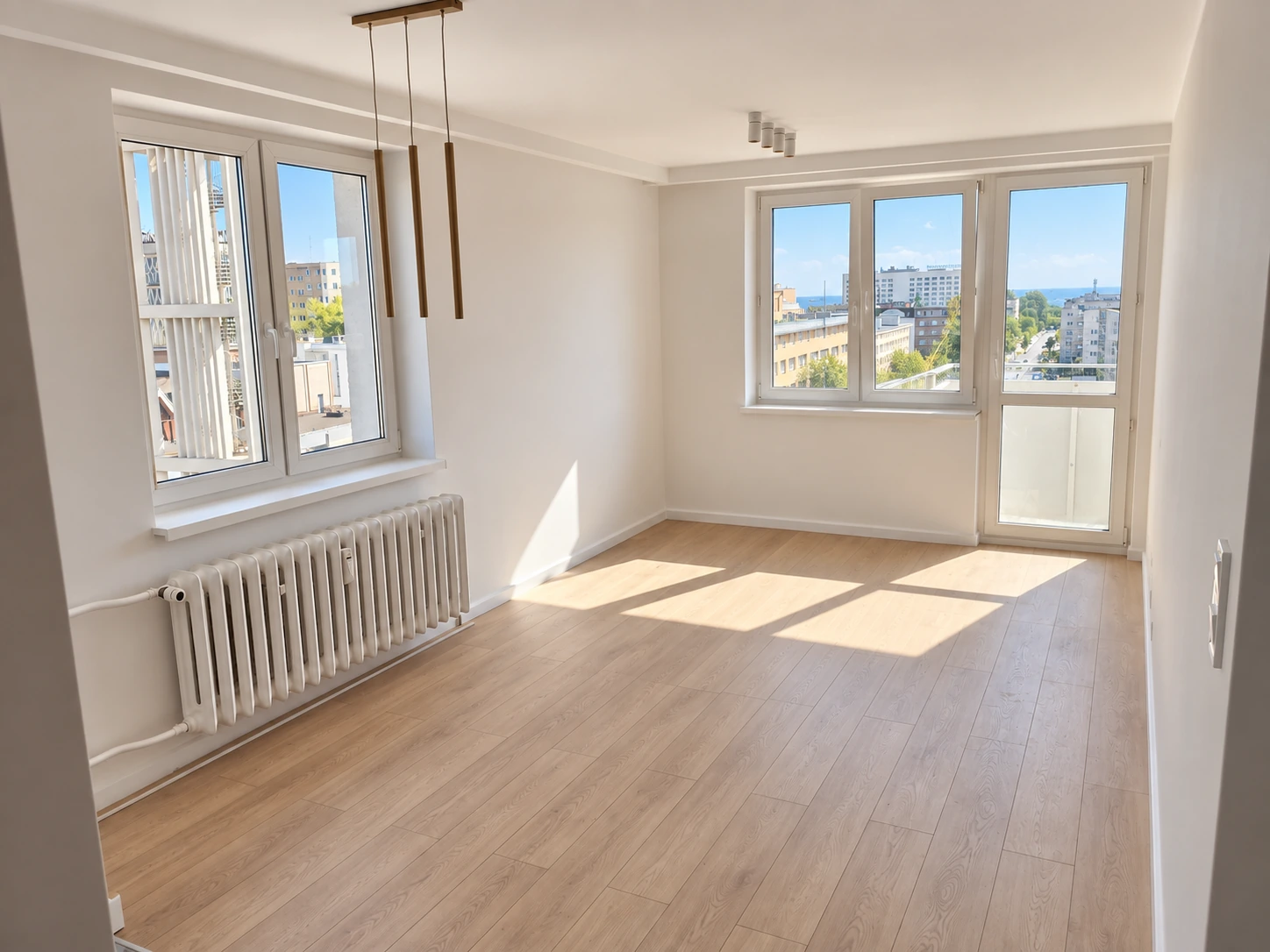 Jasny salon po remoncie w Gdyni